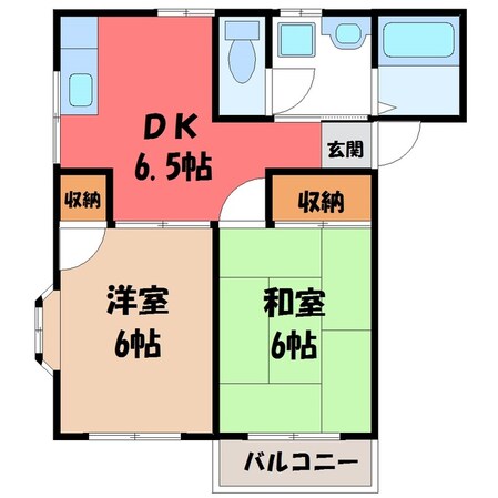 雀宮駅 徒歩30分 2階の物件間取画像